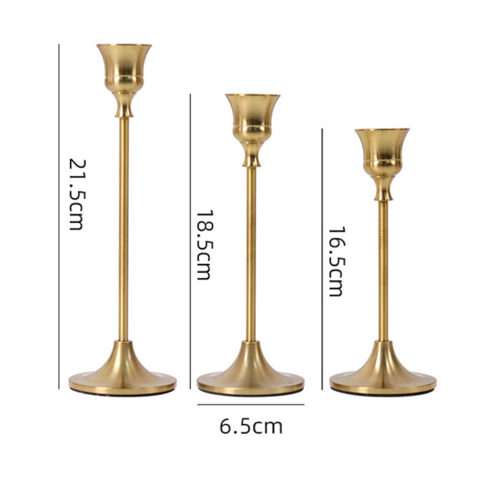 Set of 3 Candlesticks Holder French Gold Taper Candles Holder Etsy
