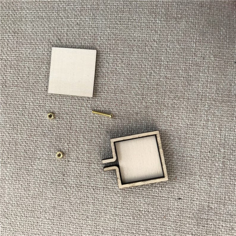 1.2 30mm Square Hoop DIY Necklace Kit Mini Embroidery triangle Hoop Frame with Necklace Miniature triangle Embroidery Hoops