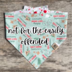 Pañuelo reversible para perro con estampado navideño "Supervisor del desastre navideño", pañuelo divertido de Navidad, pañuelo personalizado, bufanda para perro, regalo para cachorro nuevo