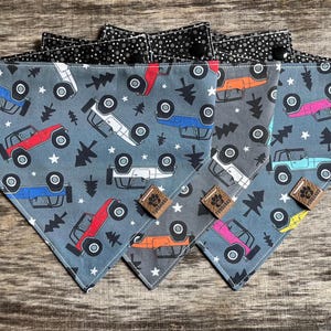 The Off Road Snap On Dog Bandana, Summer Dog Bandana, Reversible Personalized Bandana, New Puppy Gift, Dog Kerchief, Dog Scarf