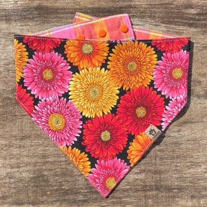 Blossom Snap Style Reversible Dog Bandana, Summer Bandana, Flower Bandana, Personalized Dog Bandana, Dog Bandanna, Dog Scarf, Puppy Scarf