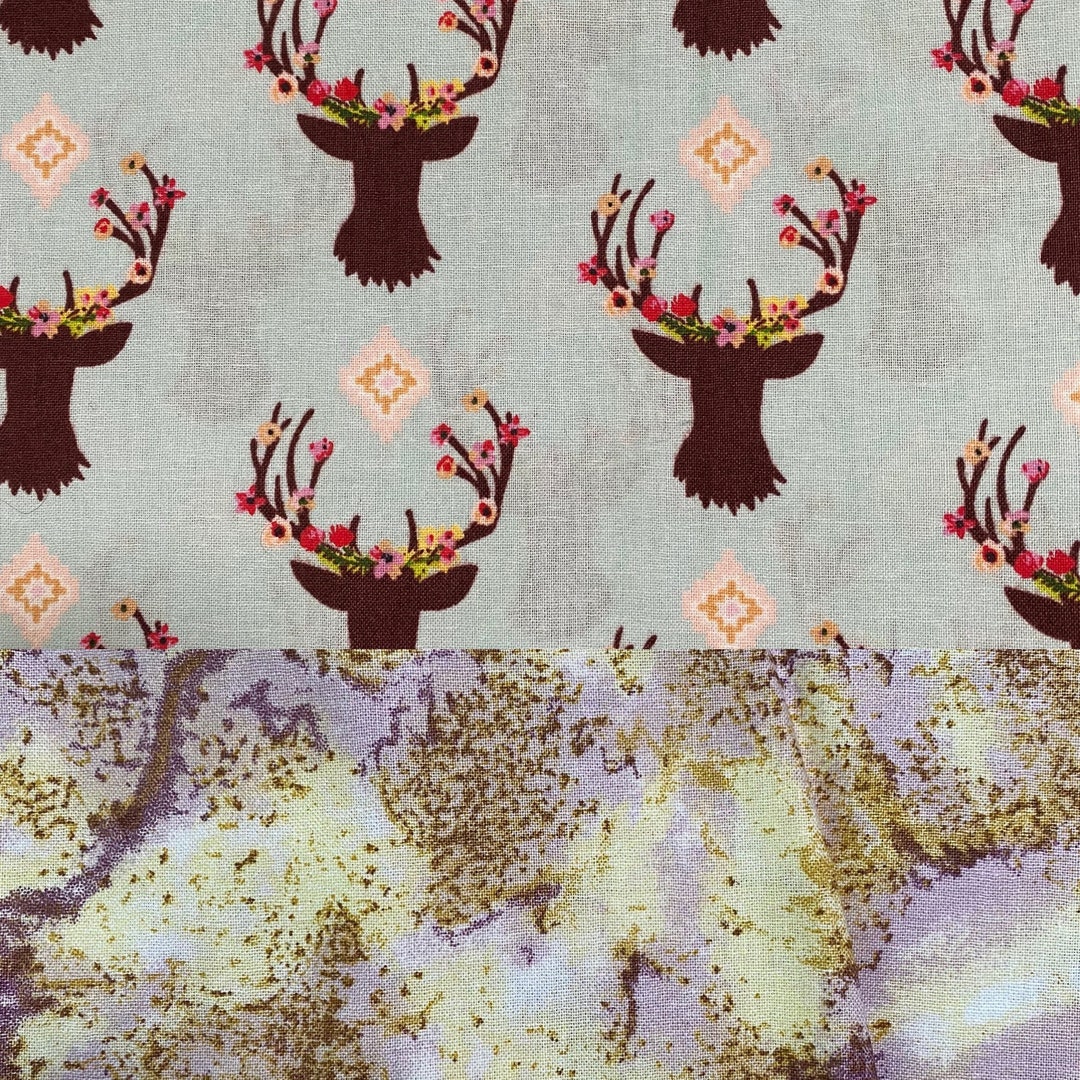 CLEARANCE Boho Deer Snap Style Reversible Bandana, Deer Bandana