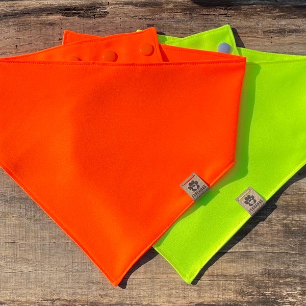 Bandana orange chasseur, bandana jaune sécurité, bandana personnalisé pour chien, bandana pour chien, écharpe pour chien, écharpe pour chiot