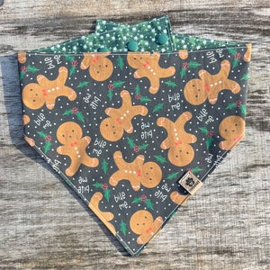 Bite Me Christmas Snap On Dog Bandana, Funny Sweary Dog Bandana, Reversible Personalized Bandana, New Puppy Gift, Dog Kerchief, Dog Scarf