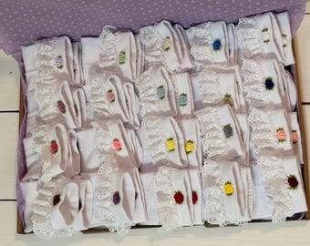 4 Pairs Handmade Baby Socks with Flower Embroidery & Lace