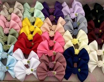 Set of 18 Colourful Hair Bow Clips – Soft Satin Bows for  display picture 3