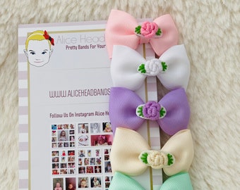 Set of 18 Colourful Hair Bow Clips – Soft Satin Bows for  display picture 2