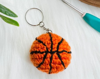 CROCHET BASKETBALL Keychain PATTERN | Crochet Key Fob | Crochet Basketball Pattern | Basketball Gifts | Team Spirit Accessories