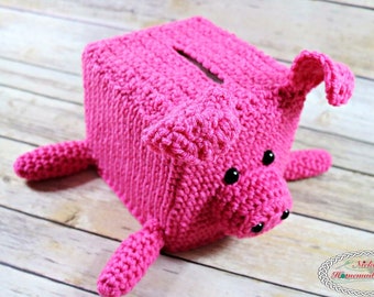 Tissue Box Cover CROCHET PATTERN | Crochet Pig | Amigurumi Pattern | Crochet Decor | Crochet Toy Pattern