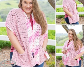 C2C CROCHET Pocket Shawl PATTERN | Crochet Pocket Scarf | Stylish Shawl with Pockets | Beautiful Crochet Wrap with Pockets