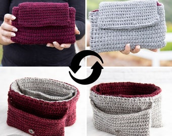 Reversible CROCHET PURSE PATTERN | Reversible Crochet Clutch | Reversible Crochet Pouch | Reversible Crochet Bag | Hidden Crochet Pockets