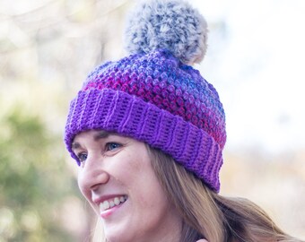 CROCHET BEANIE PATTERN | Winter Hat Pattern | Pom Pom Hat | Crochet Hat For Women | Hat Pattern Crochet