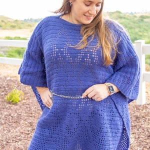 Oversized Filet Crochet Poncho CROCHET PATTERN | Crochet Poncho Pattern | Filet Crochet Chart | Instant Download