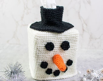 Tissue Box Cover CROCHET PATTERN | Crochet Snowman | Winter Decor Crochet | Snowman Crochet Pattern