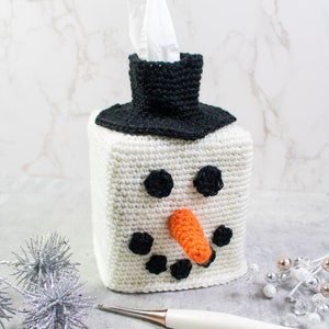 Tissue Box Cover CROCHET PATTERN | Crochet Snowman | Winter Decor Crochet | Snowman Crochet Pattern