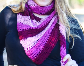 Crochet Scarf Pattern, Easy Boomerang Scarf, Instant Download