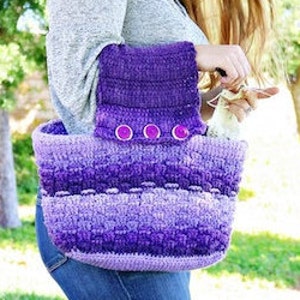 CROCHET BAG PATTERN | Women&#39;s Bag Crochet Pattern | Crochet Project Bag | Purple Passion Project Purse