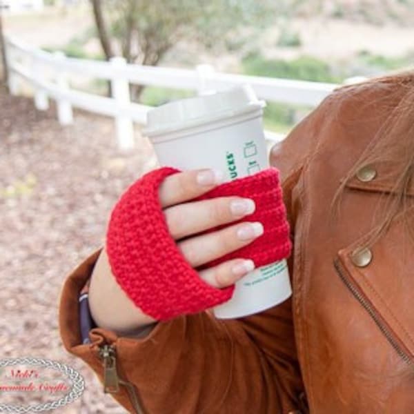 CROCHET CUP COZY with Handle Pattern | Crochet Coffee Cozy | Crochet Coffee Sleeves | Crochet Christmas Gifts | Coffee Gifts