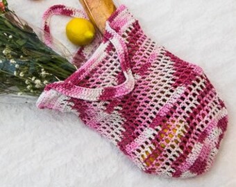 Markttasche HÄKELMUSTER | Gehäkelte Einkaufstasche | Tasche häkeln Muster | Markttasche gehäkelt | Market Tote Häkelanleitung | Einfaches Taschenmuster