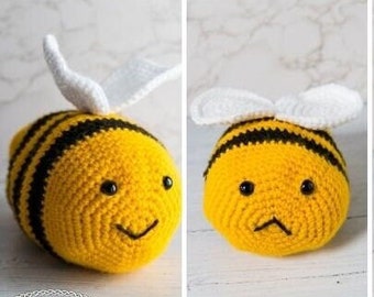 Reversible BEE Amigurumi Plus CROCHET PATTERN to show Happy and Sad Face to Express Emotions