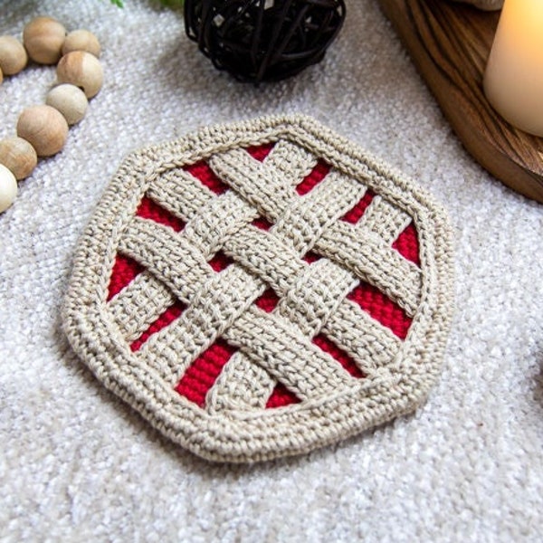 Crochet PIE POT HOLDER Pattern | Crochet Hot Pads | Crochet Trivet | Kitchen Crochet | Crochet Christmas Gifts | Pie Gift