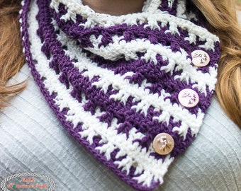 Crochet Pattern: Striped Cluster Cowl