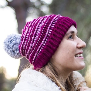 CROCHET HAT PATTERN | Pom Pom Hat | Winter Hat Pattern | Crochet Beanie Pattern | Modern Crochet