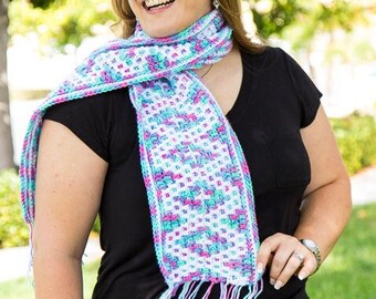 MOSAIC CROCHET Scarf PATTERN | Crochet Scarf Women | Crochet Cowl Scarf | Mosaic Crochet Pattern | Crochet Diamond Scarf