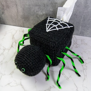 Tissue Box Cover CROCHET PATTERN | Halloween Crochet Pattern | Crochet Spider Pattern | Fall Crochet