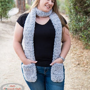 Pocket Scarf CROCHET PATTERN Crochet Pocket Scarf Crochet Scarf For Women Modern Crochet image 1