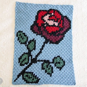 CROCHET BABY BLANKET | Crochet Rose Blanket | Crochet Blanket Pattern | Crochet Flower Blanket | C2C Crochet Pattern