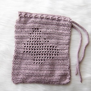 FILET CROCHET Butterfly Drawstring BAG Pattern | Drawstring Pouch Crochet Pattern | Crochet Bag Pouch | Filet Crochet Pattern | Women&#39;s Bag