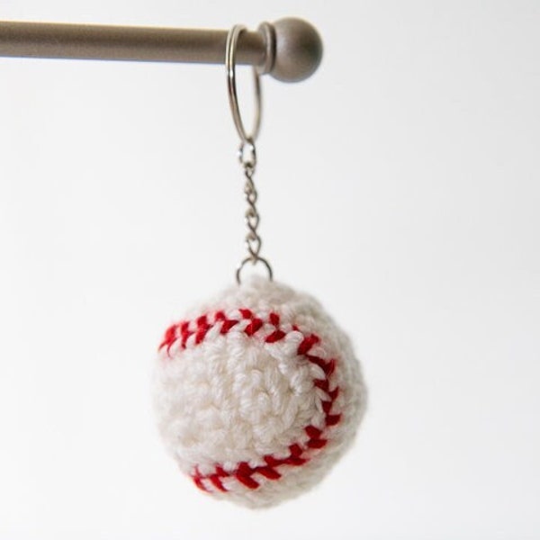 Cool CROCHET BASEBALL Keychain PATTERN for Backpacks, Quick Gifts, or Craft Fair Market Best Seller