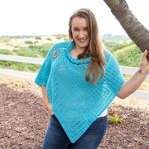 Rectangle Filet Crochet Shawl Pattern | Advanced Beginner Crochet Wrap Pattern | Shawl Pattern for Women with Learn Filet Crochet Tutorial