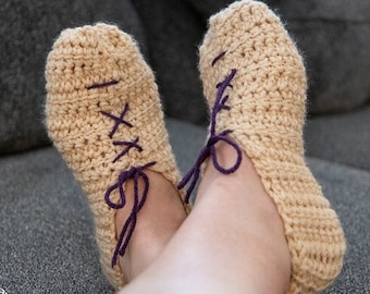 Modello pantofola all'uncinetto / Pantofole all'uncinetto da donna / Calzini pantofola all'uncinetto / Pantofole all'uncinetto da uomo / Modello di calza all'uncinetto per principianti