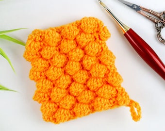 Crochet Pattern: Honeycomb Washcloth *Dishcloth *textured *Honey *bee *orange