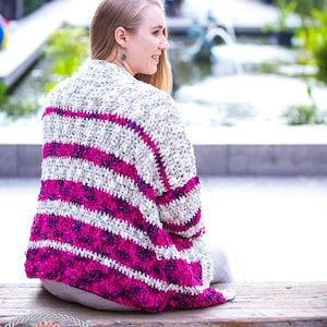 Patron au crochet : cardigan rayé en velours