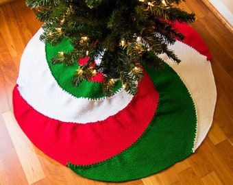CROCHET PATTERN: Spiral Christmas Tree Skirt for the Holidays to decorate for Gift Giving Season