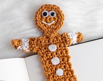 Crochet Gingerbread Man Bookmark Pattern | Crochet Bookmark | Christmas Crochet | Crochet Gingerbread | Crochet Gift | Easy Crochet Pattern