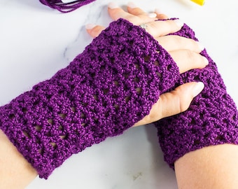 Crochet Pattern: Enchanted Easy Lacy Fingerless Gloves