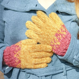 Crochet Pattern: Knit-like Gloves with Flying Hearts