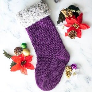 Christmas Stocking CROCHET PATTERN Crochet Stocking Pattern Easy Crochet Pattern Crochet Holiday Stocking imagem 1