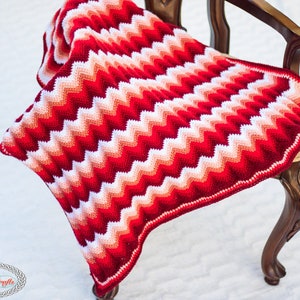 CROCHET PATTERN: Gradient Chevron Baby Blanket Crochet Baby Blanket Pattern Modern Crochet Blanket Instant Download image 1