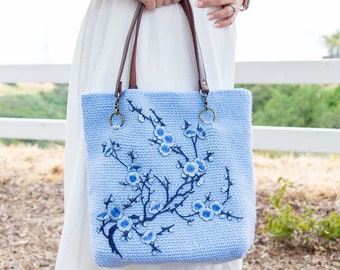 Stylish Blossom CROCHET Tote BAG PATTERN for Spring, Summer, Mother's Day, Birthdays, or as a Gift