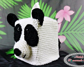 Crochet Pattern: Panda Bear Tissue Box Cover *digital download *animal *toy *health *sick *cold *allergies