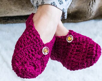 CROCHET PATTERN: Slippers From A Square | Slippers Crochet Pattern | House Slippers | House Shoes