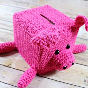 Tissue Box Cover CROCHET PATTERN Crochet Pig Amigurumi Pattern Crochet Decor Crochet Toy Pattern image 1