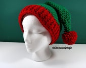PATTERN Crochet Elf hat with Pom-Pom with table to make certain hat sizes