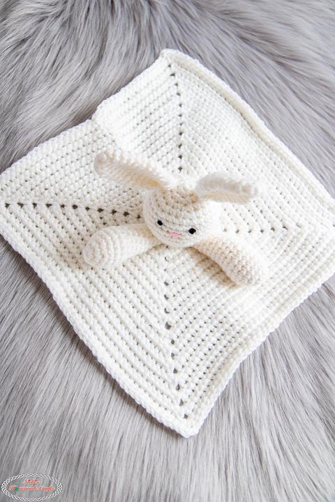 Crochet Bunny Lovey PDF Pattern | Crochet Lovey Snuggler Blanket ...