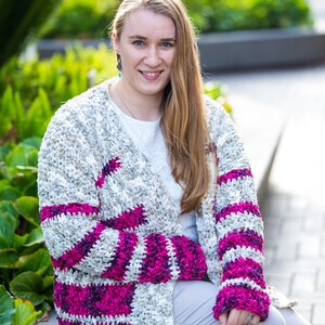 Crochet Pattern: Striped Velvet Cardigan image 7